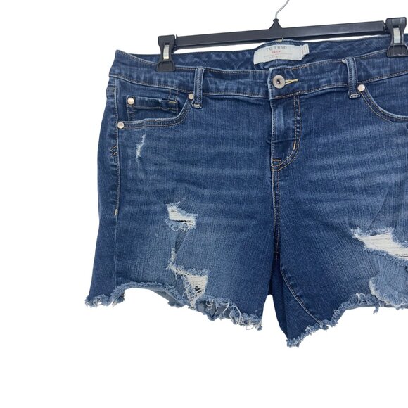 Torrid Denim Womens Distressed Frayed Hem Jean Shorts Size 18 - Picture 9 of 10